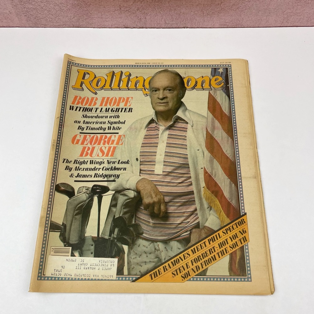 Vintage Rolling Stone Magazine Bob Hope George Bush March 20, 1980 Music Art